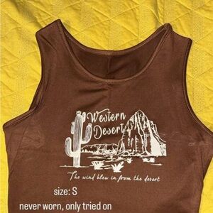 SHEIN Brown Crop Top Classic Design